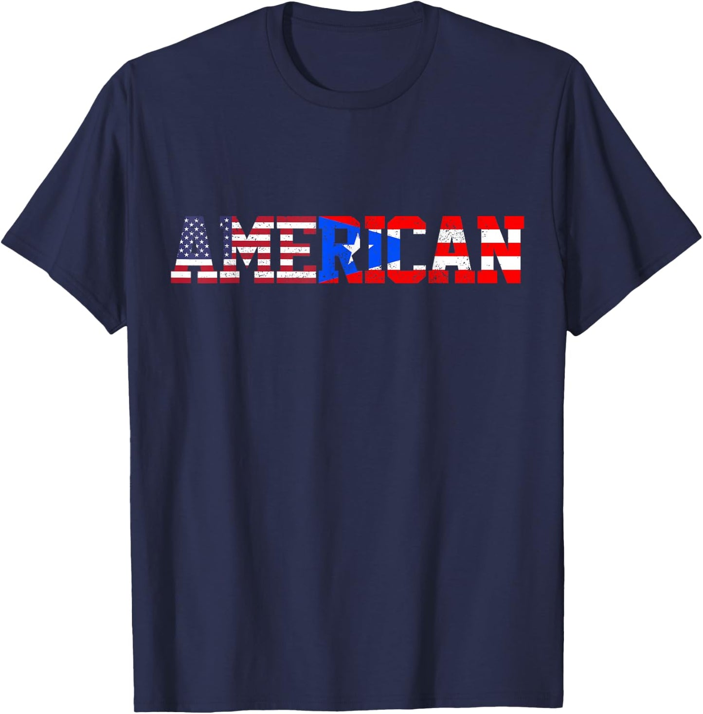 Puerto Rico Pride Flag American Puerto Rican Pride Gift T-Shirt - T-Shirt | Navy