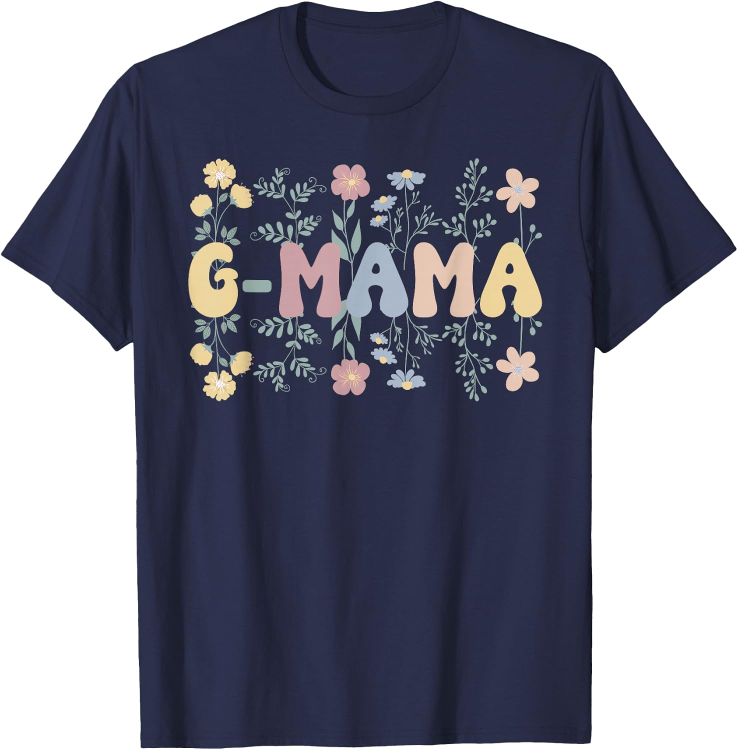 G-Mama Flowers G-Mama Grandmother G-Mama Grandma T-Shirt - T-Shirt | Navy