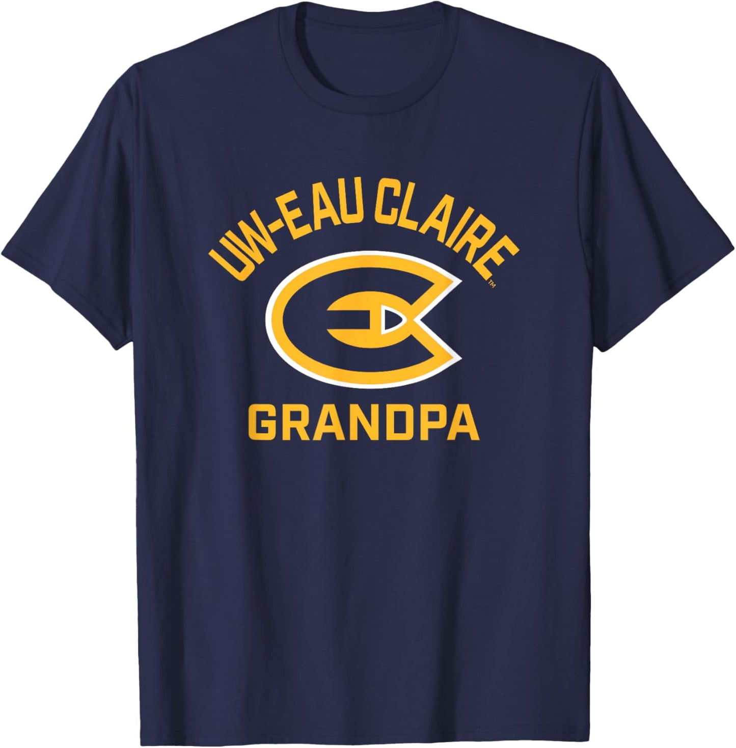 University of Wisconsin-Eau Claire Blugolds Arched Grandpa T-Shirt - T-Shirt | Navy