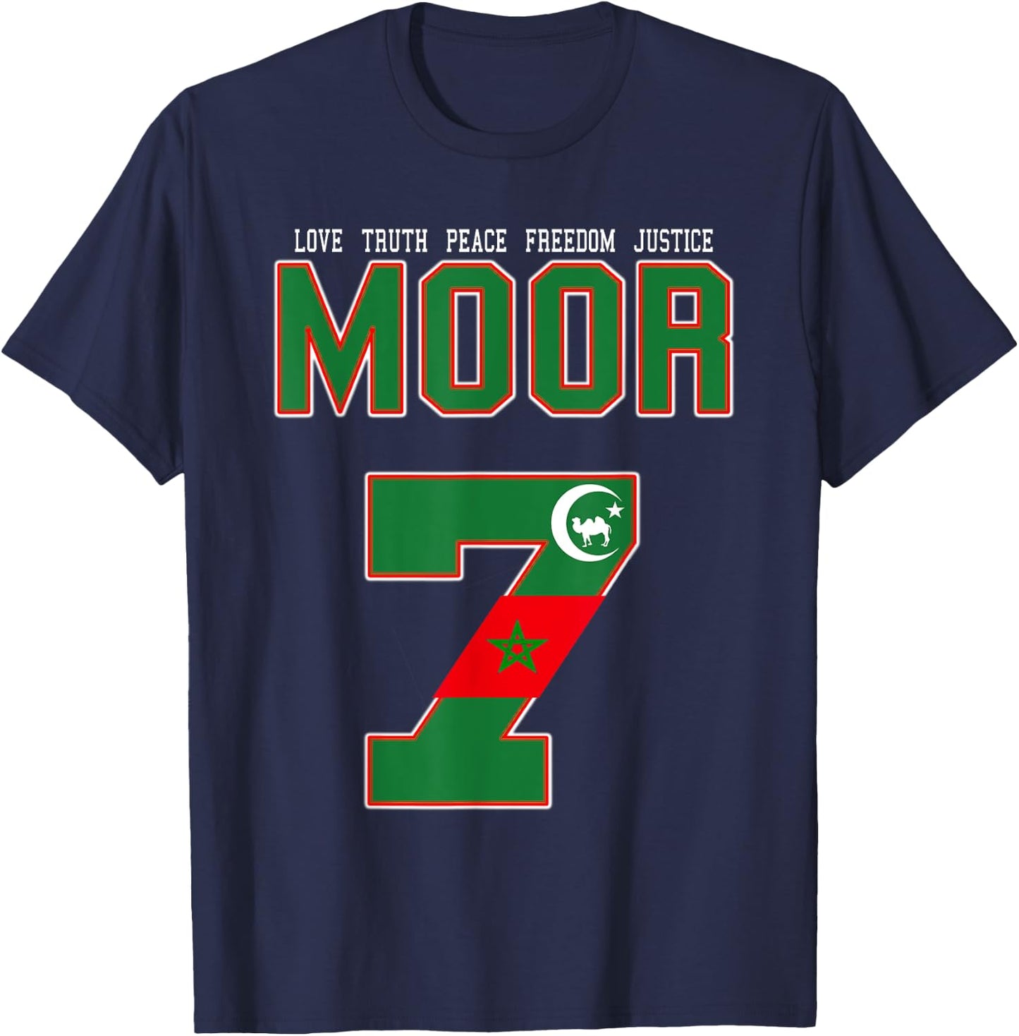 Moorish American 7 T-Shirt - T-Shirt | Navy