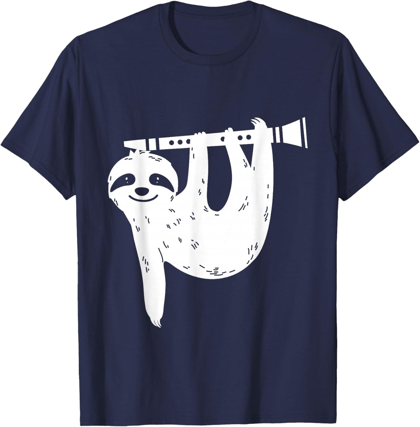 Sloth Musician Gift Clarinet T-Shirt - T-Shirt | Navy