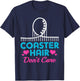 Coaster Hair Dont Care Funny Roller Coaster T-Shirt - T-Shirt | Navy