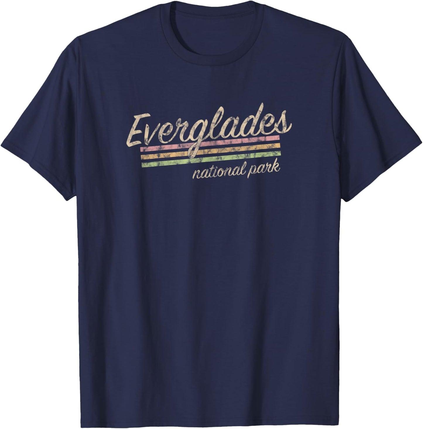 Everglades National Park Retro Vintage T-Shirt - T-Shirt | Navy