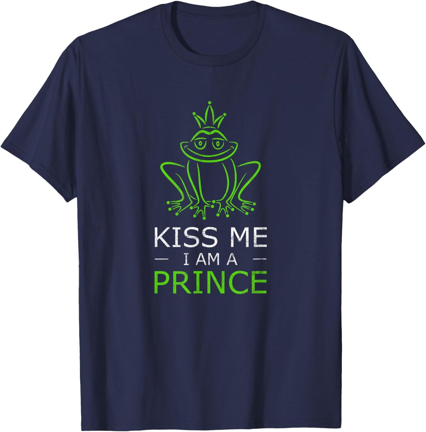 Frog - Kiss me, I am a Prince - Funny fairy tale T-Shirt - T-Shirt | Navy