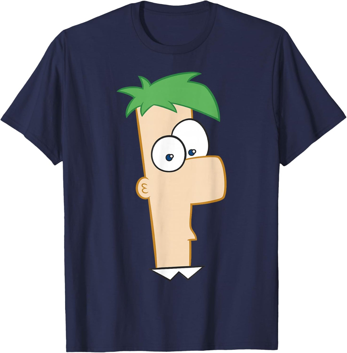 Disney Phineas And Ferb Large Ferb Face T-Shirt - T-Shirt | Navy