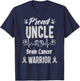 proud Uncle Brain cancer warrior awareness ribbon Grey T-Shirt - T-Shirt | Navy
