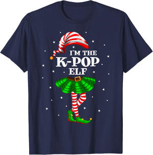 Matching Family Group I'm The K-Pop Elf Christmas T-Shirt - T-Shirt | Navy