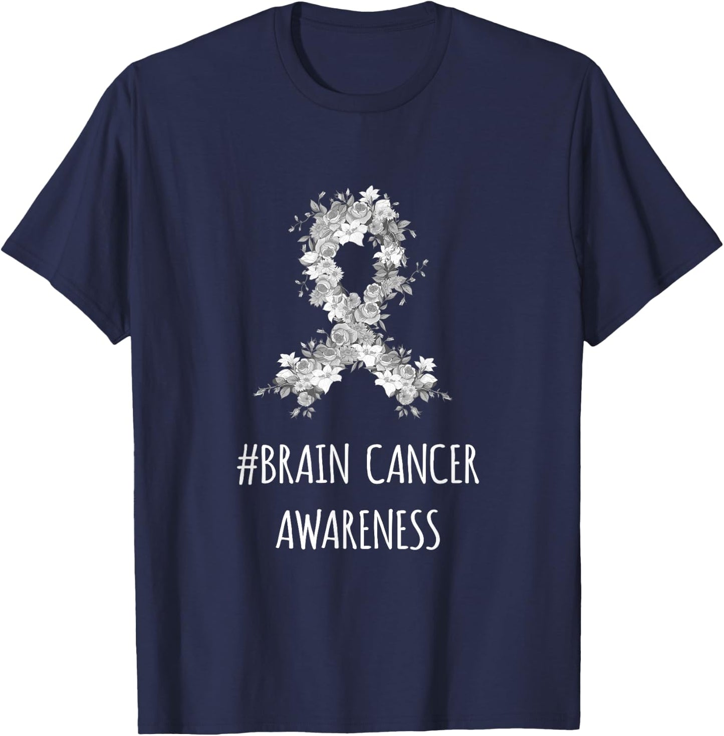 Brain Cancer Attention Shirt | Brain Cancer T-Shirt - T-Shirt | Navy