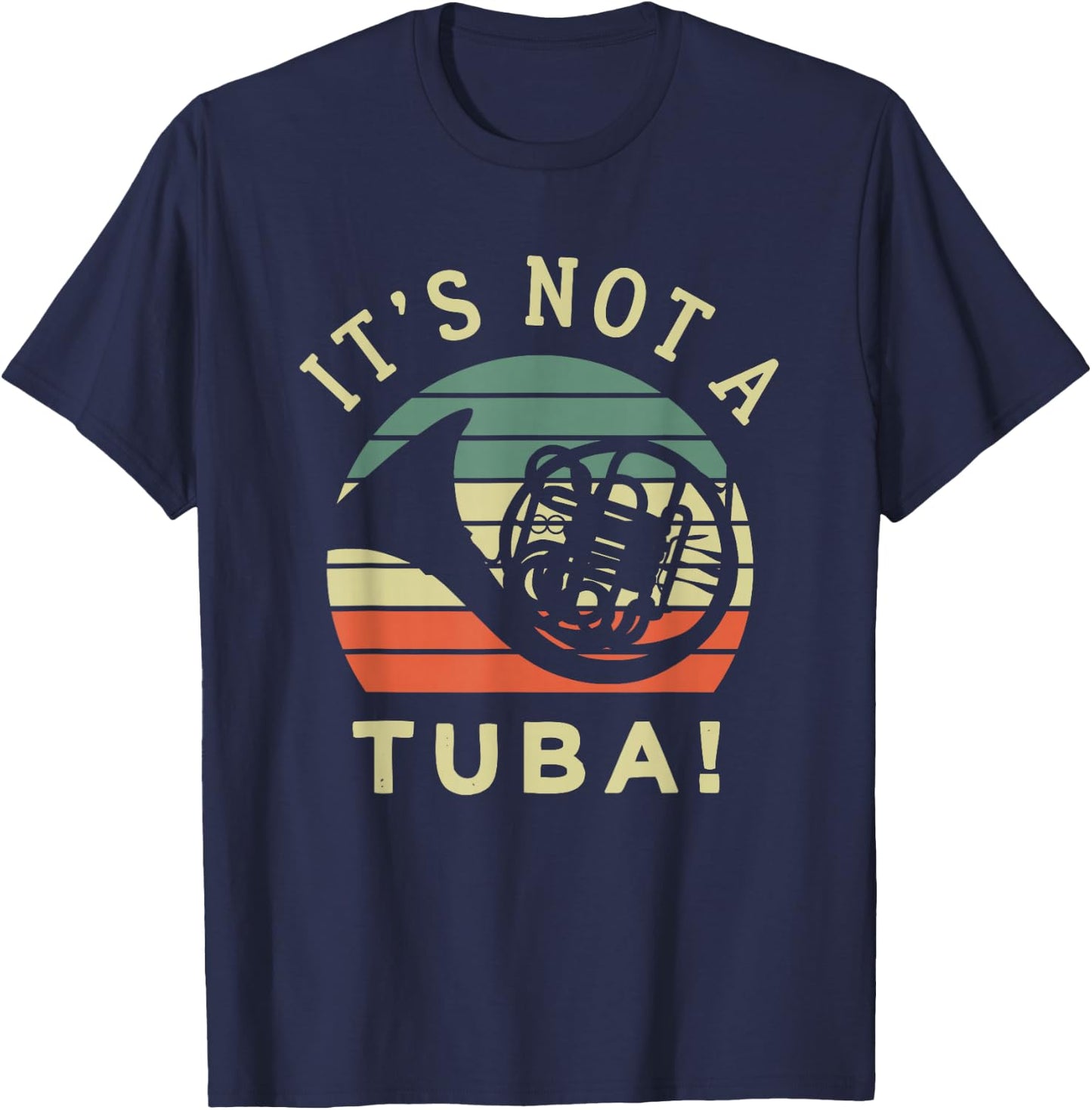 Funny French Horn Retro Design for Musicians T-Shirt - T-Shirt | Navy