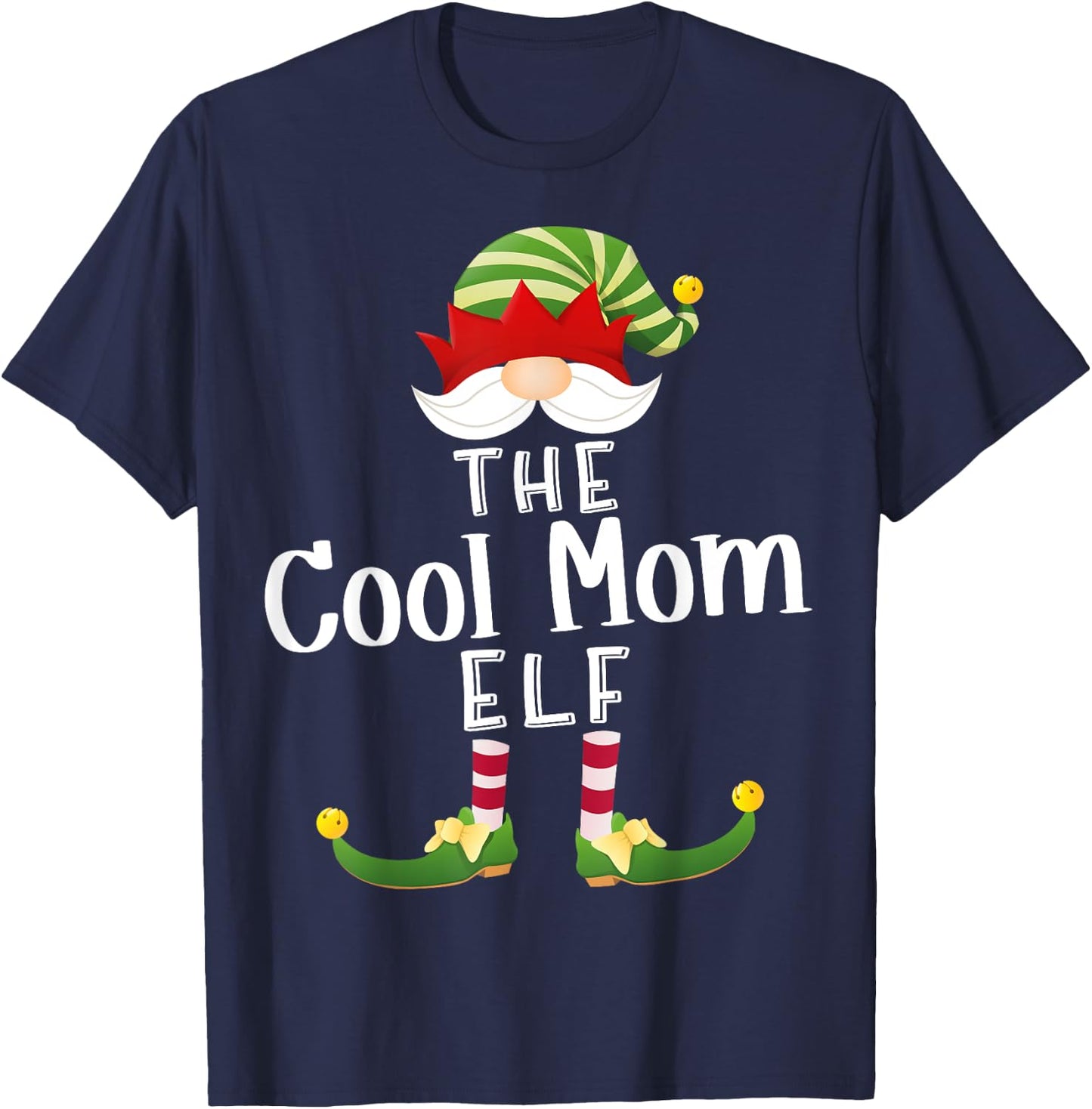 Cool Mom Elf Group Christmas Funny Pajama Party T-Shirt - T-Shirt | Navy
