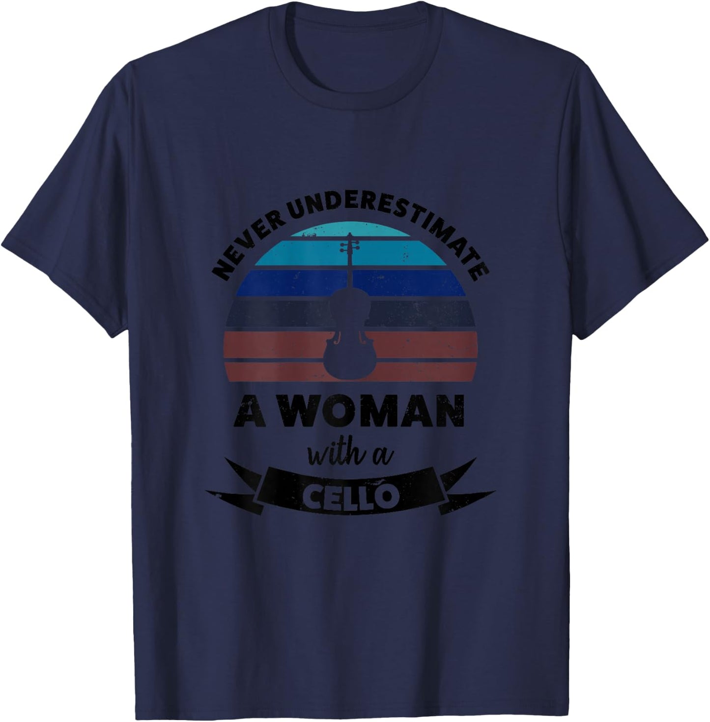 Woman with a Cello Funny Gift Mom T-Shirt - T-Shirt | Navy