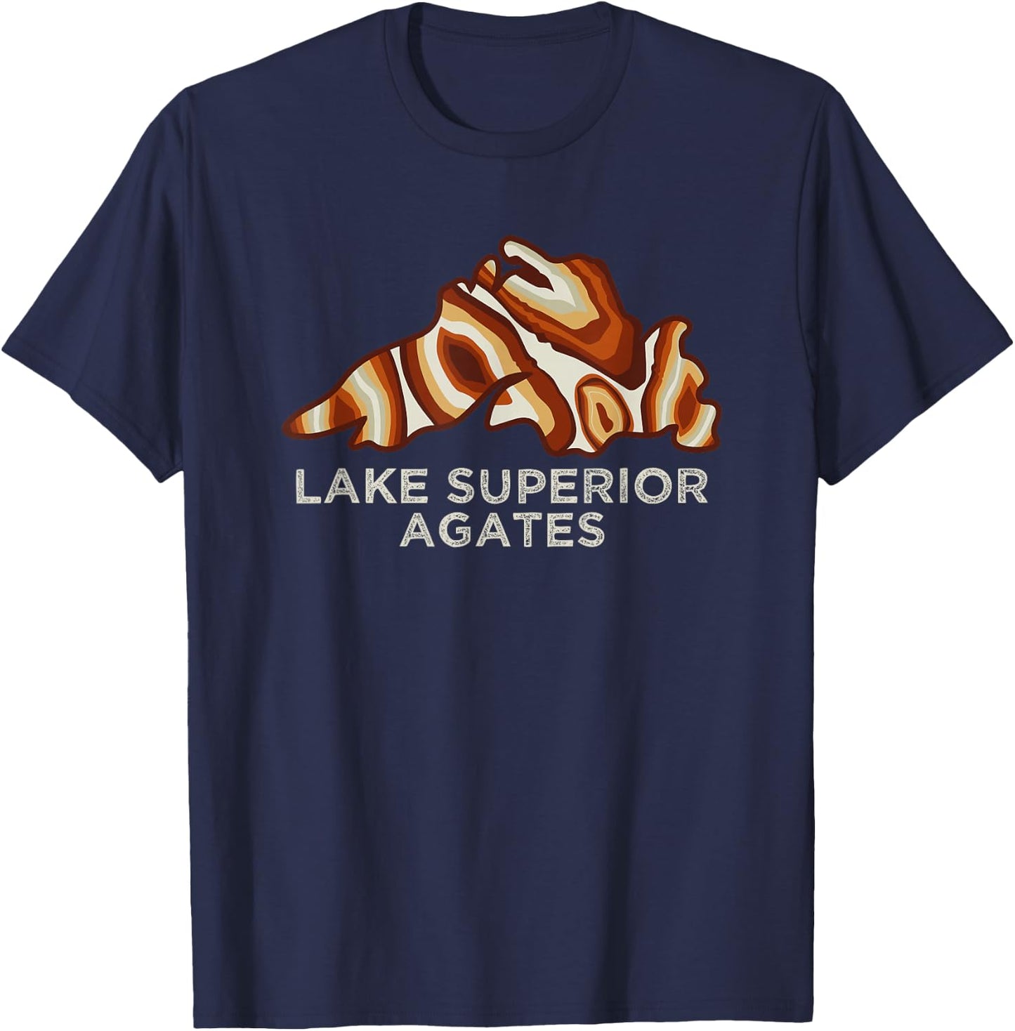 Rockhound Lake Superior Agates Rock Collector Agate Hunting T-Shirt - T-Shirt | Navy