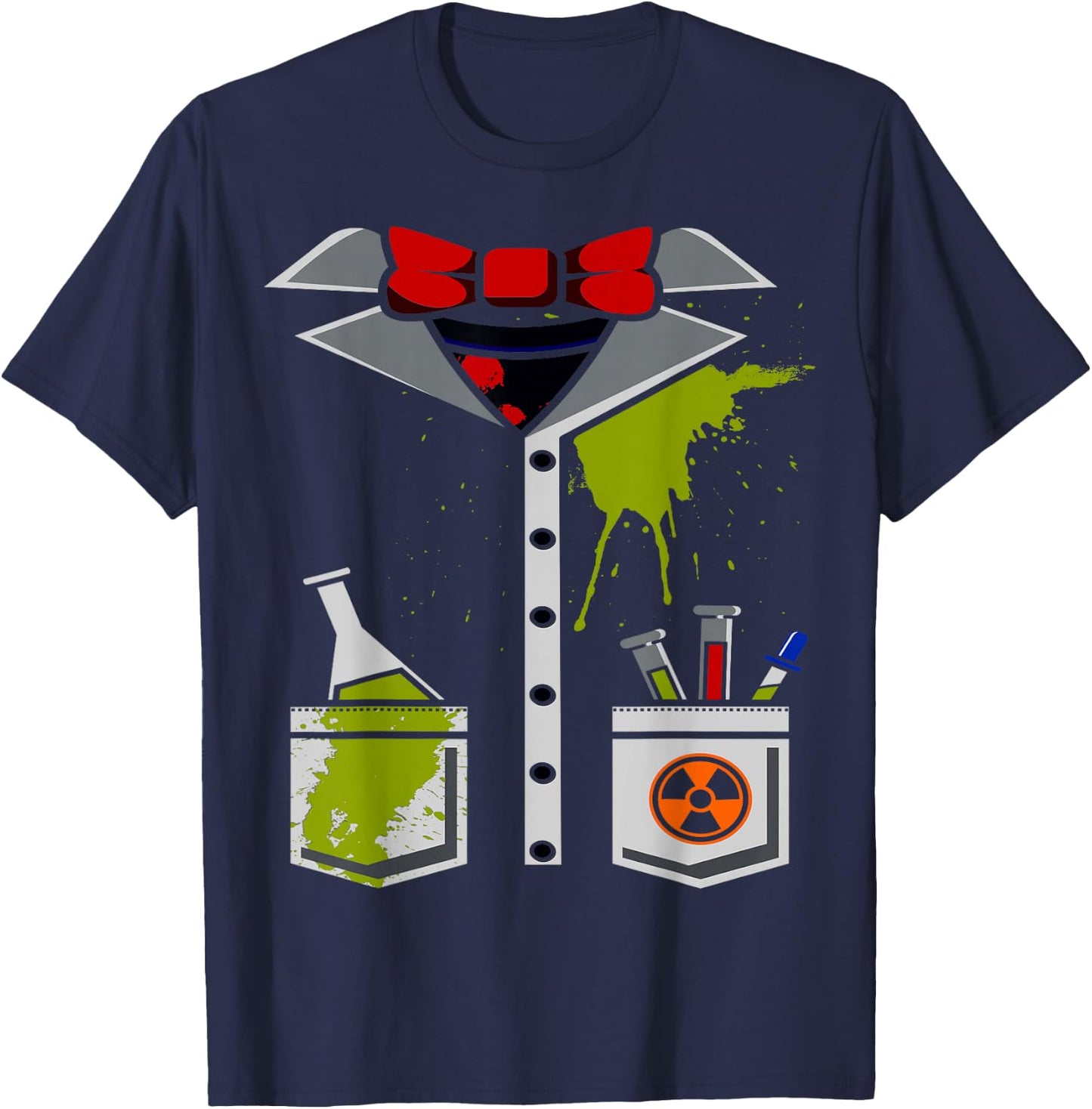 Mad Scientist Costume Halloween Carnival Science Chemistry T-Shirt - T-Shirt | Navy
