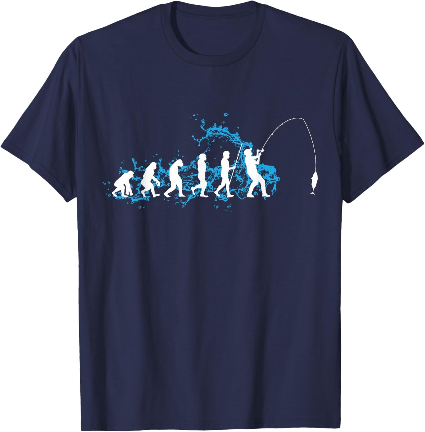 Evolution Angler Fishing fisherman T-Shirt - T-Shirt | Navy