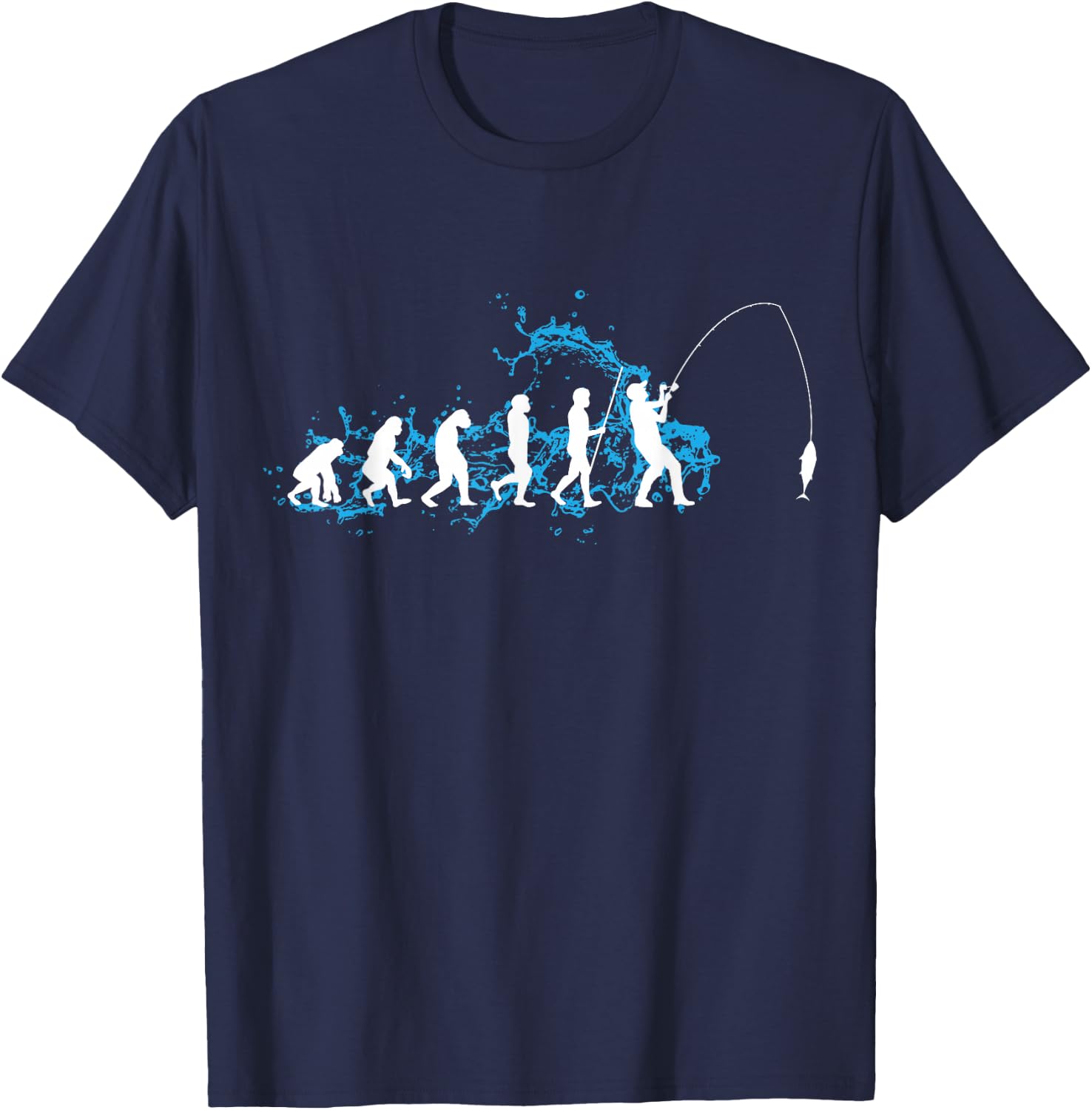 Evolution Angler Fishing fisherman T-Shirt - T-Shirt | Navy