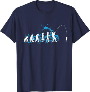 Evolution Angler Fishing fisherman T-Shirt - T-Shirt | Navy