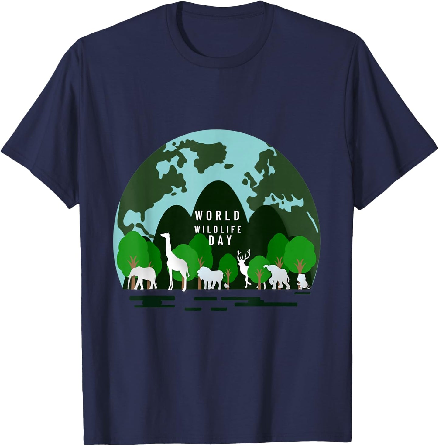 The World Wildlife Day Save Planet Gift Lovers Nature T-Shirt - T-Shirt | Navy
