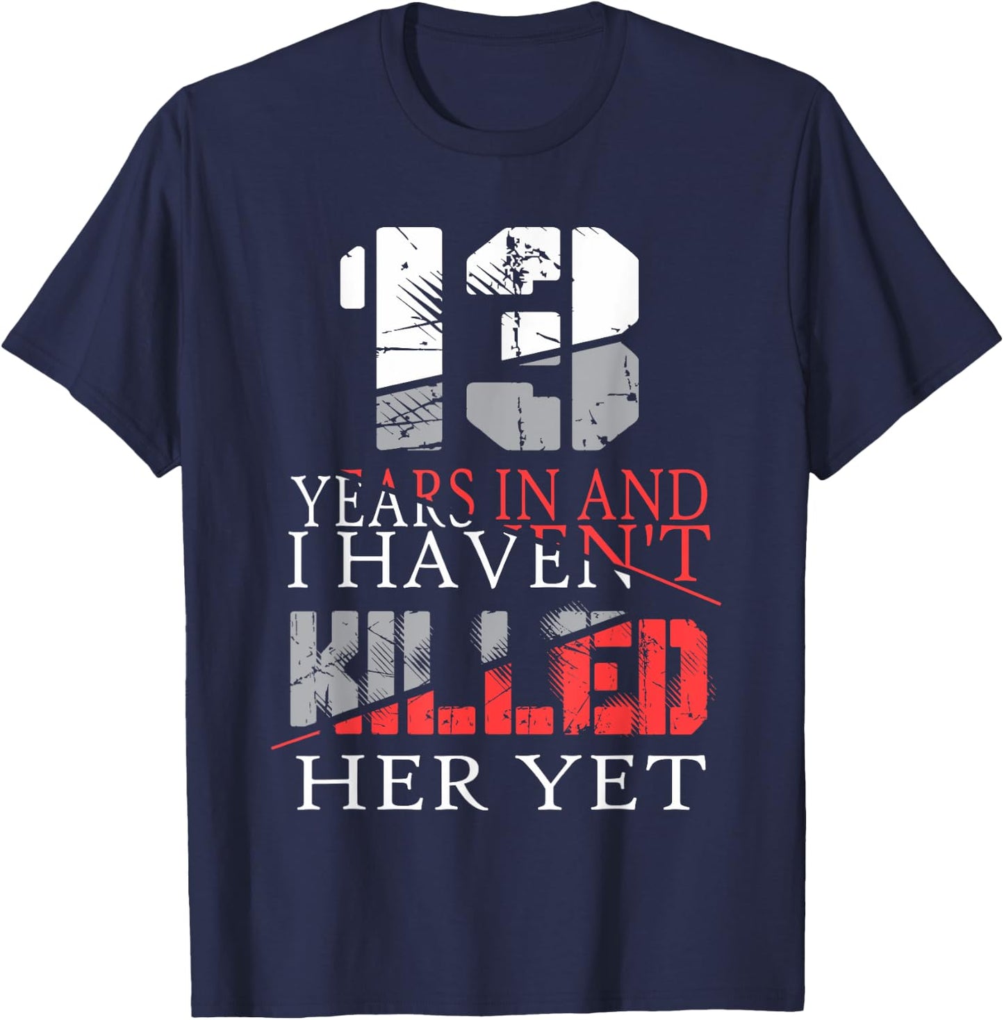 13th Wedding Anniversary Gift Wife Husband Couple Shirts T-Shirt - T-Shirt | Navy