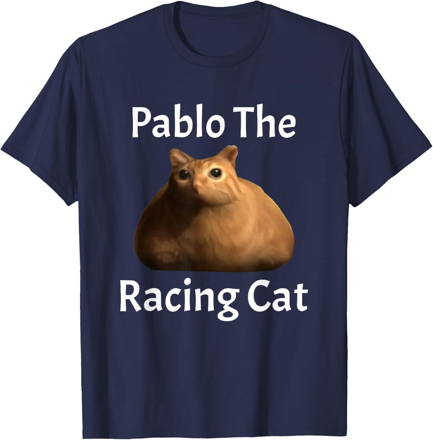 Pablo The Racing Cat , Small, Black T-Shirt - T-Shirt | Navy