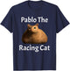 Pablo The Racing Cat , Small, Black T-Shirt - T-Shirt | Navy