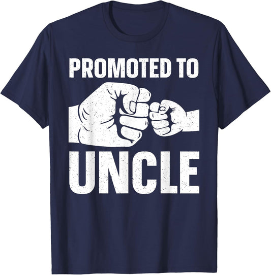 Funny Uncle Design Daddy Dad Boys Promoted To Uncle T-Shirt - T-Shirt | Navy