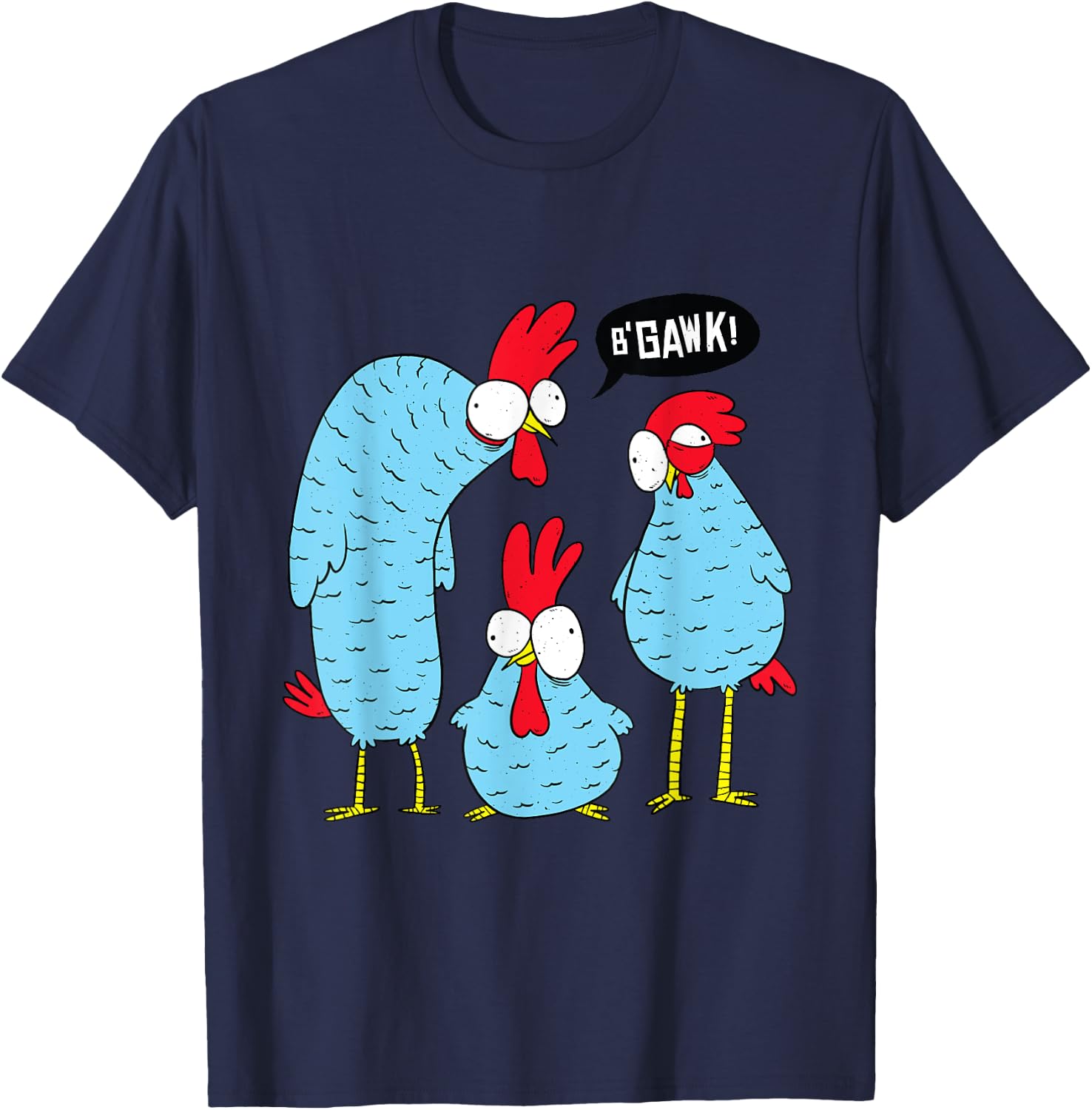 Crazy Funny Chickens - Loves Chickens T-Shirt - T-Shirt | Navy