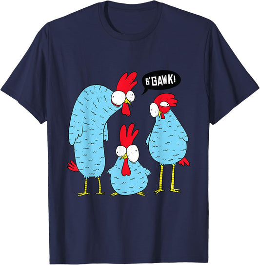 Crazy Funny Chickens - Loves Chickens T-Shirt - T-Shirt | Navy