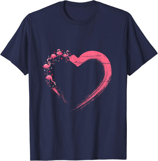 Heart Flamingo T-Shirt - T-Shirt | Navy
