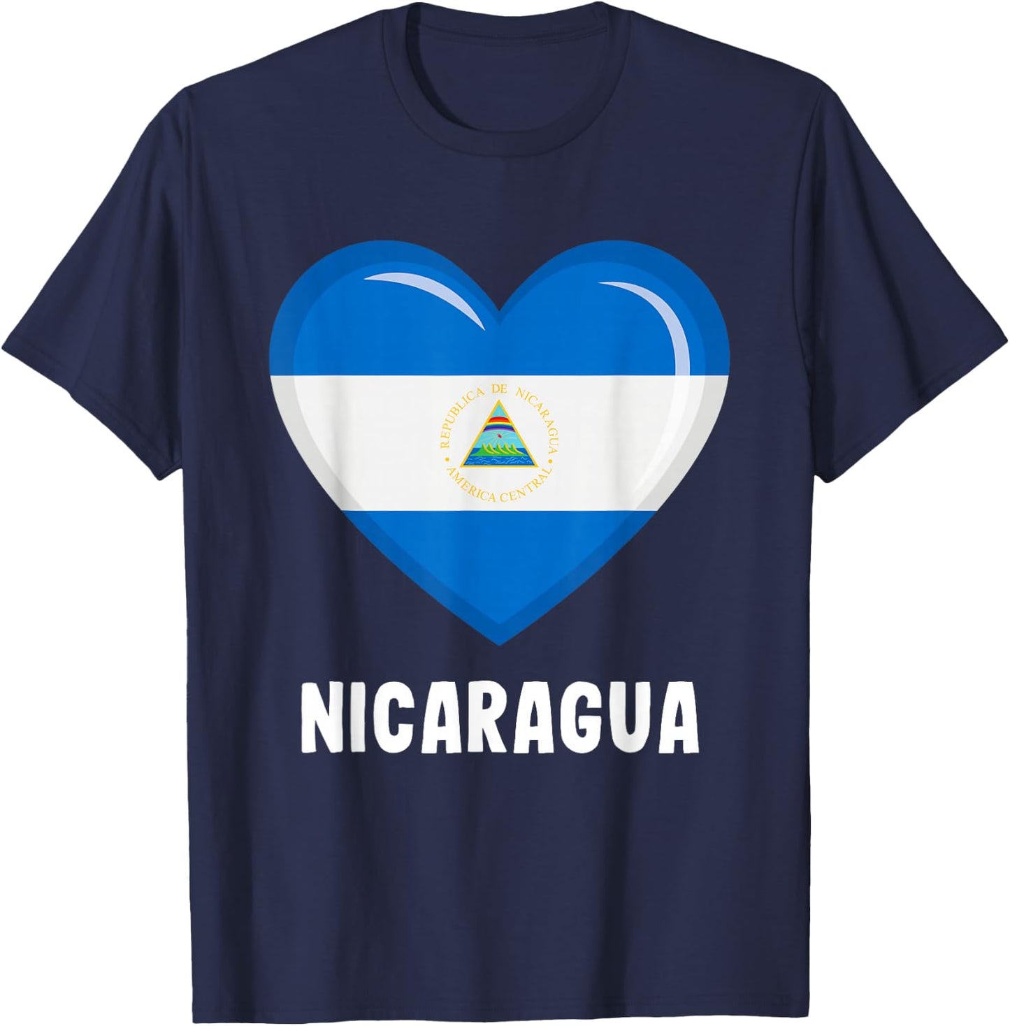 Nicaragua Flag Shirt | Nicaragua T-Shirt - T-Shirt | Navy