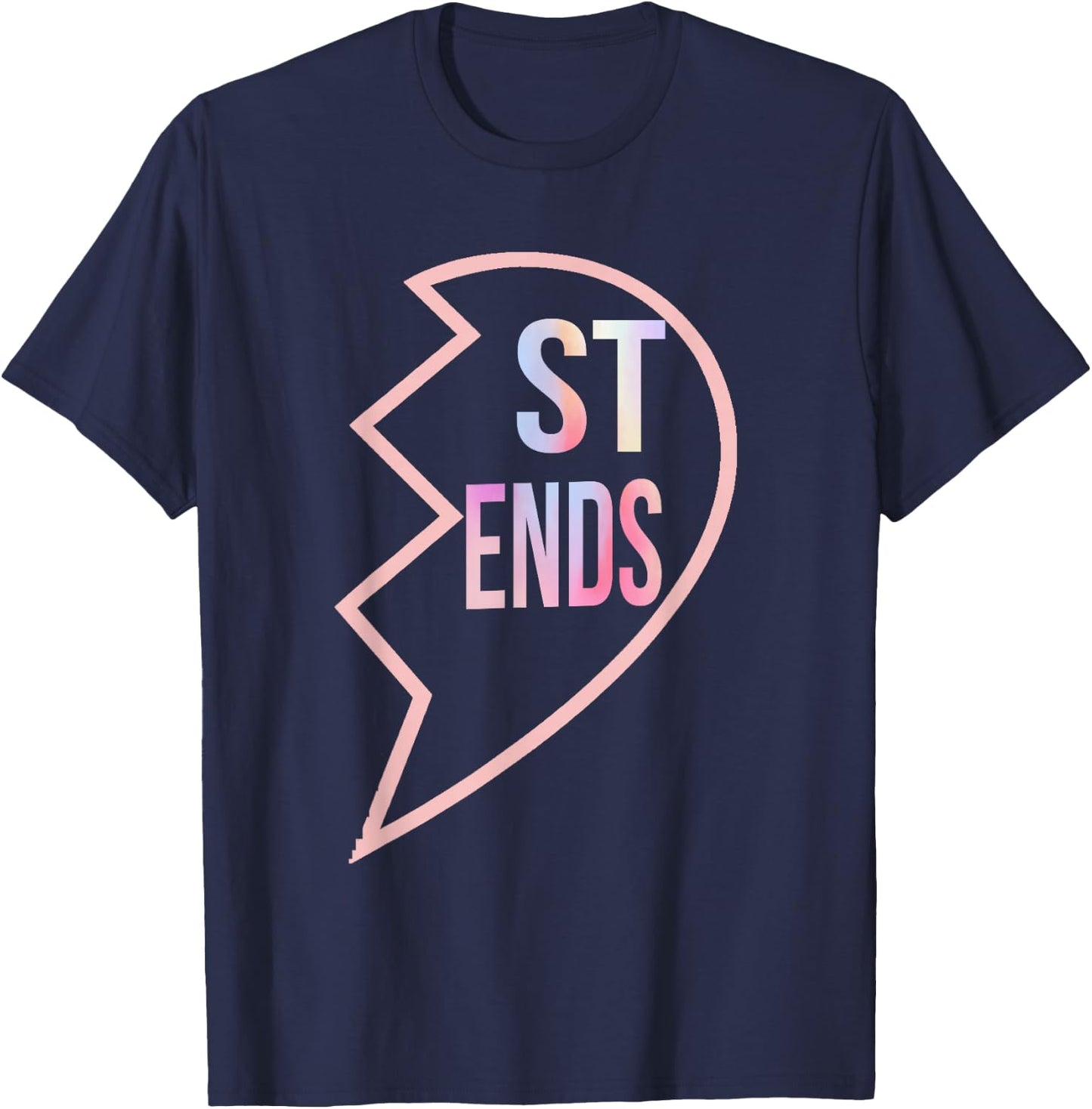BFF 1 Heart in 2 Best Friends Matching 2nd Part T-Shirt - T-Shirt | Navy