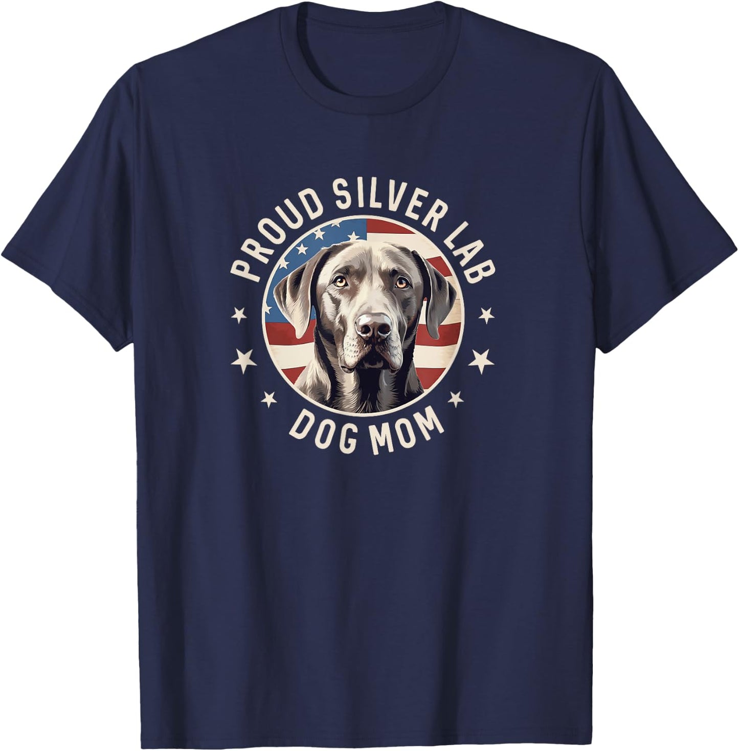 Proud Silver Labrador Retriever Dog Mom Women T-Shirt - T-Shirt | Navy