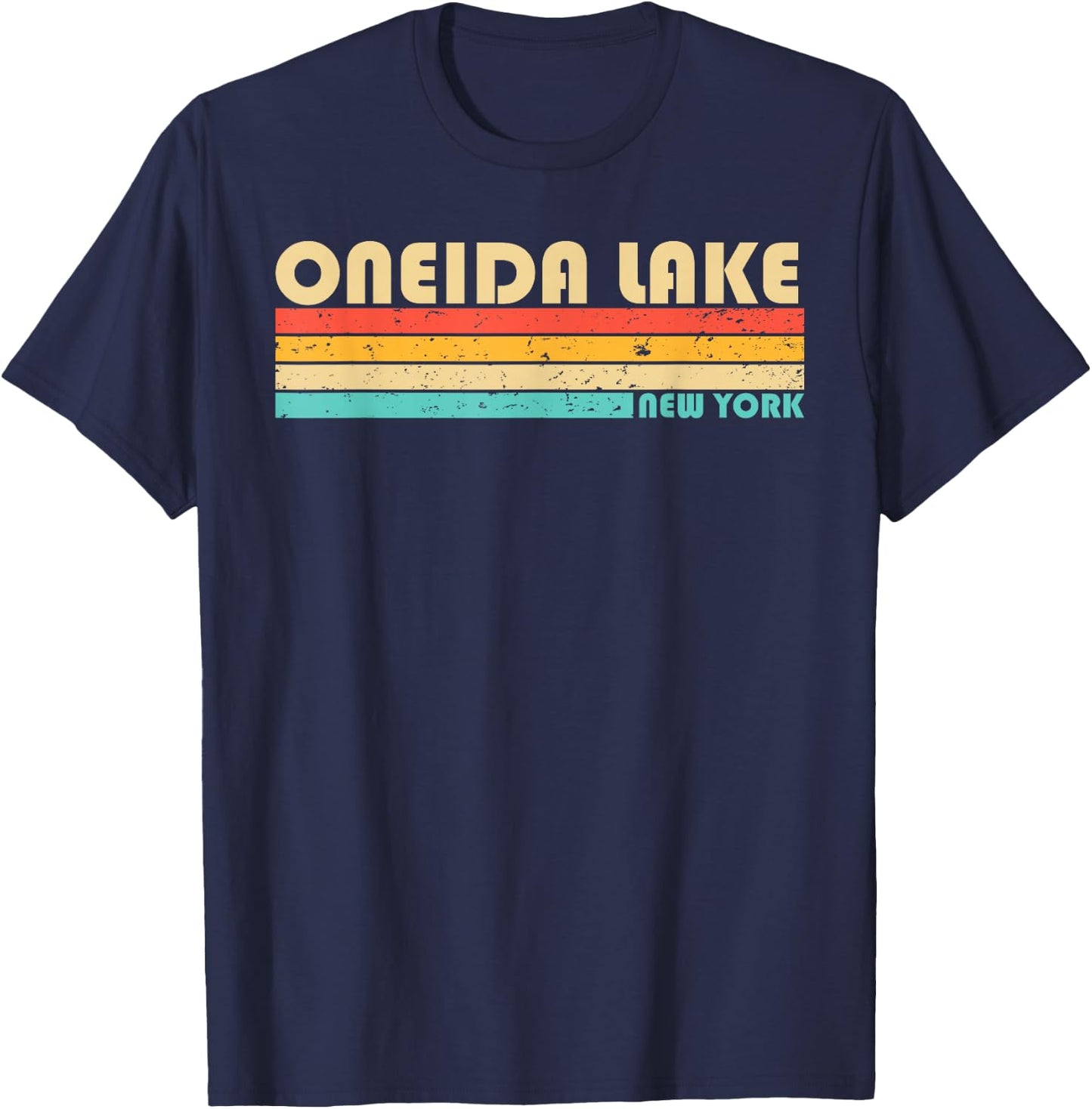 ONEIDA LAKE NEW YORK Funny Fishing Camping Summer Women Kids T-Shirt - T-Shirt | Navy