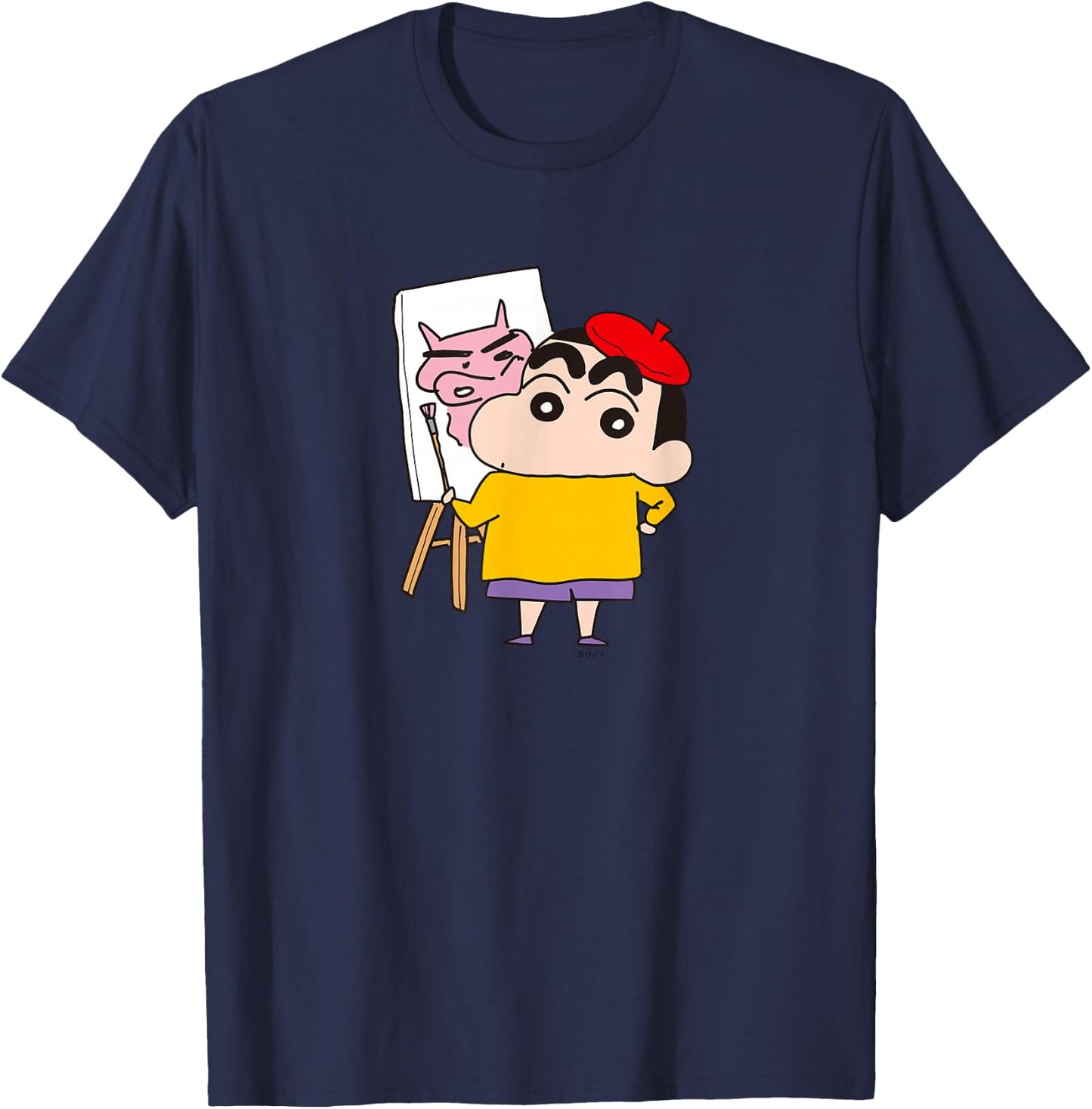 【Manga】Crayon Shin-chan, drawing Shin-chan T-Shirt - T-Shirt | Navy