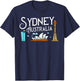 Sydney Australia City Skyline Map Travel T-Shirt - T-Shirt | Navy