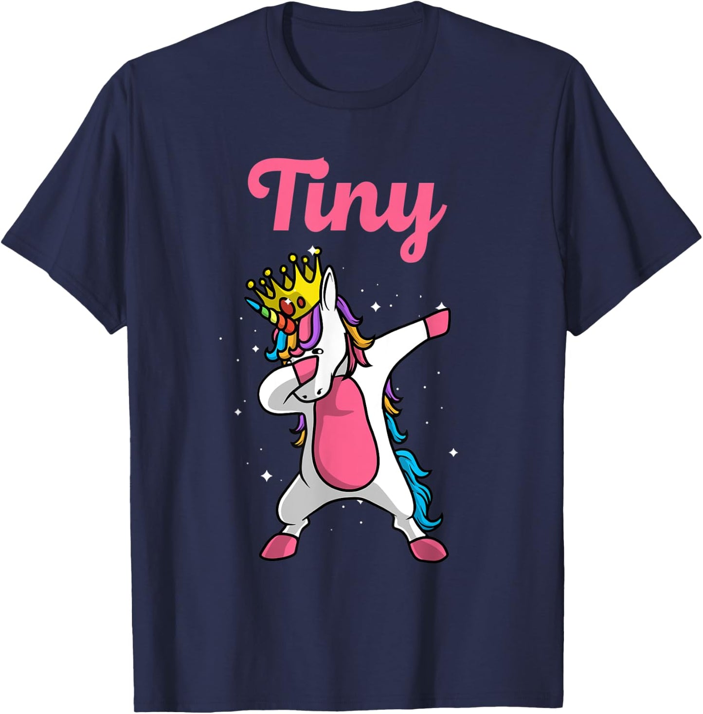 TINY Name Personalized Birthday Dabbing Unicorn Queen T-Shirt - T-Shirt | Navy