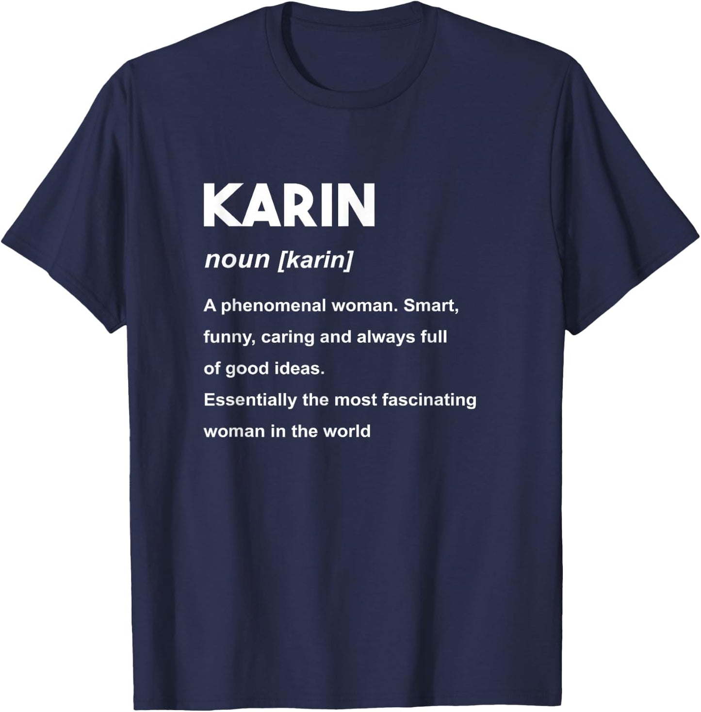 Karin Name T-Shirt - T-Shirt | Navy