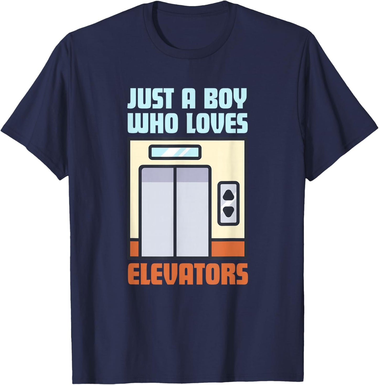 Just A Boy Who Loves Elevators Cute Elevator Kids T-Shirt - T-Shirt | Navy