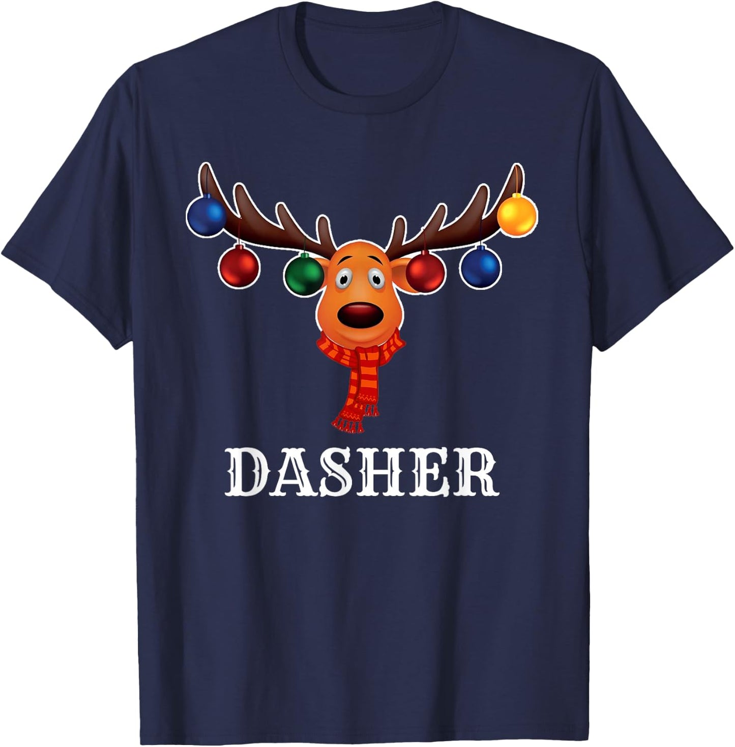 Santa Reindeer Dasher Xmas Group Costume T-Shirt - T-Shirt | Navy