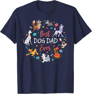 Disney Pet Parent Father’s Day Disney Dogs Best Dog Dad Ever T-Shirt - T-Shirt | Navy