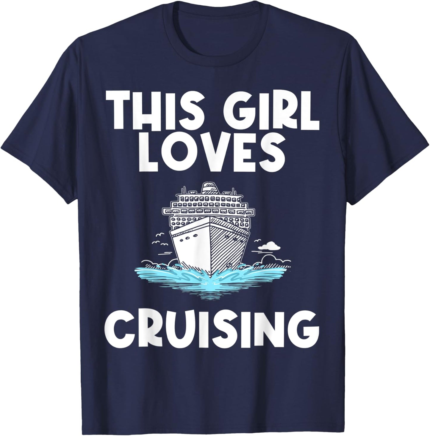 Funny Cruise Gift Girls Kid Carnival Cruising Sea Travel T-Shirt - T-Shirt | Navy