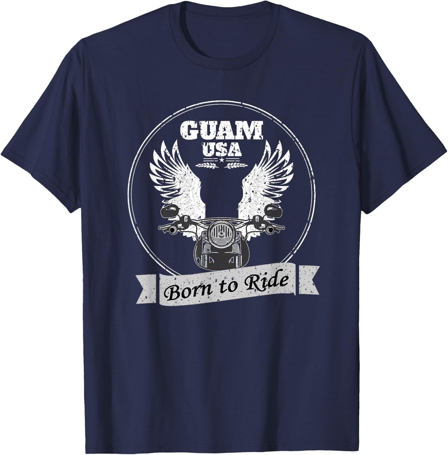 Cool Guam USA Motorcycle Biker T-Shirt - T-Shirt | Navy