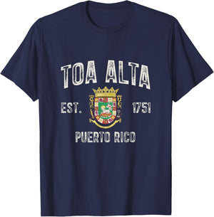 Toa Alta City In Puerto Rico Est 1751, Puerto Rico Armorial T-Shirt - T-Shirt | Navy