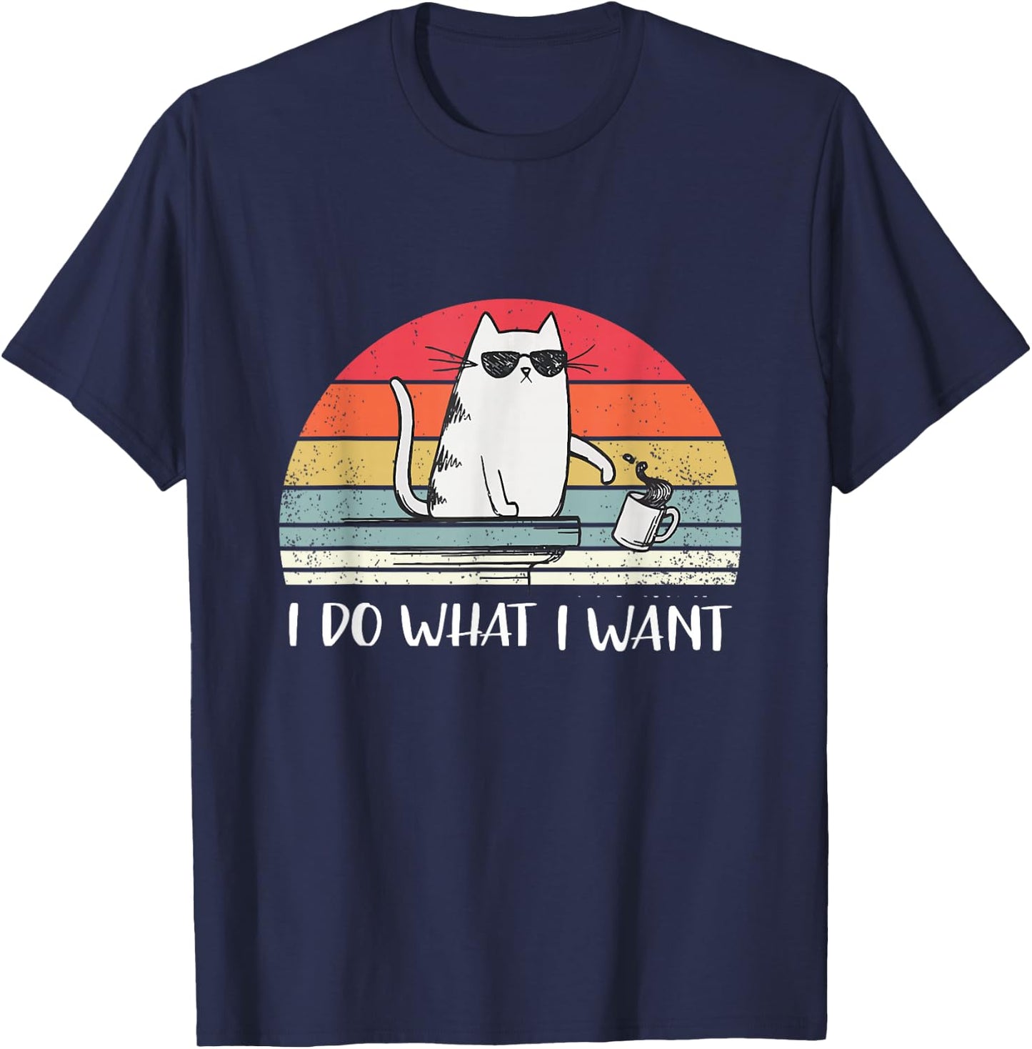 I do What I Want Funny Black cat Lovers Small T-Shirt - T-Shirt | Navy
