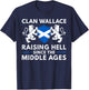 Wallace Scottish Family Scotland Name Clan Lion T-Shirt - T-Shirt | Navy