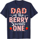 Dad Of The Berry Sweet One Birthday Strawberry Dad T-Shirt - T-Shirt | Navy