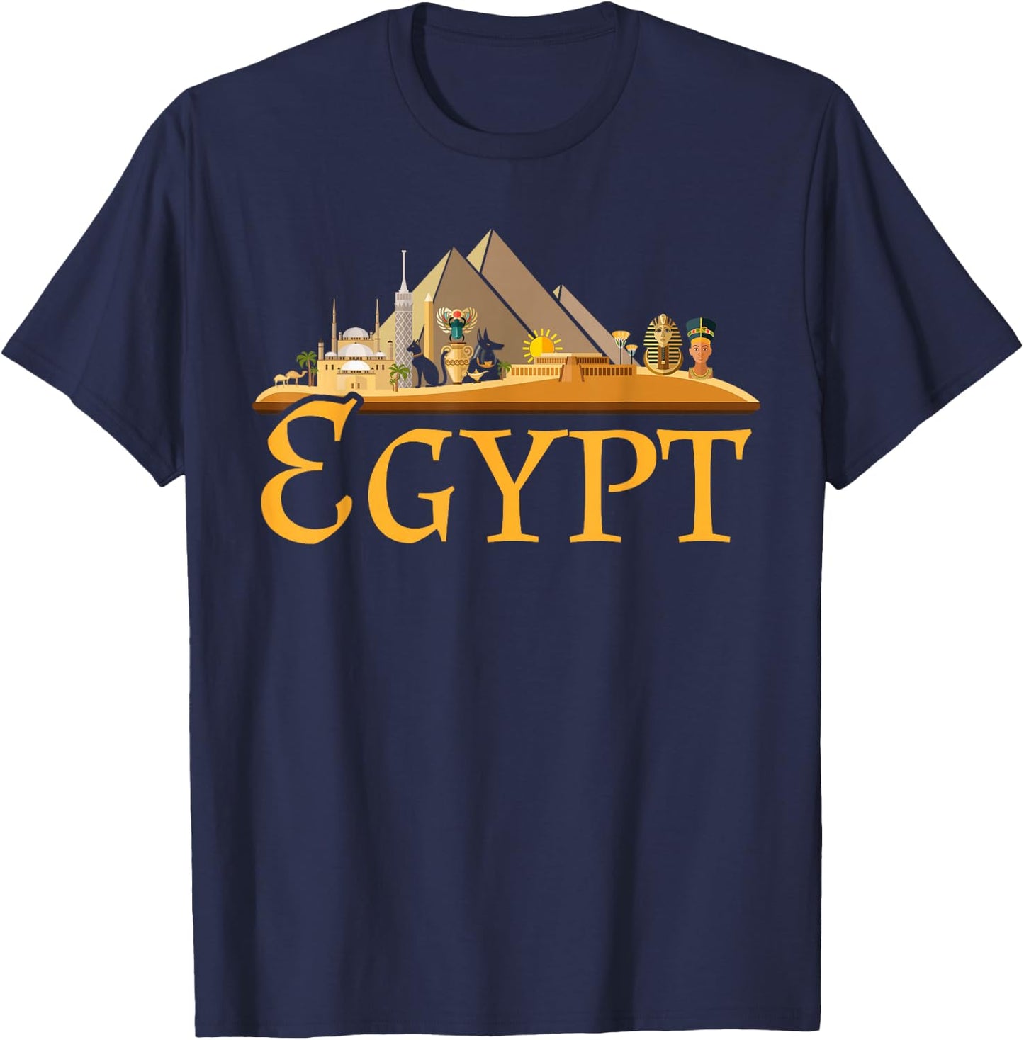 Pyramids Egypt T-Shirt - T-Shirt | Navy