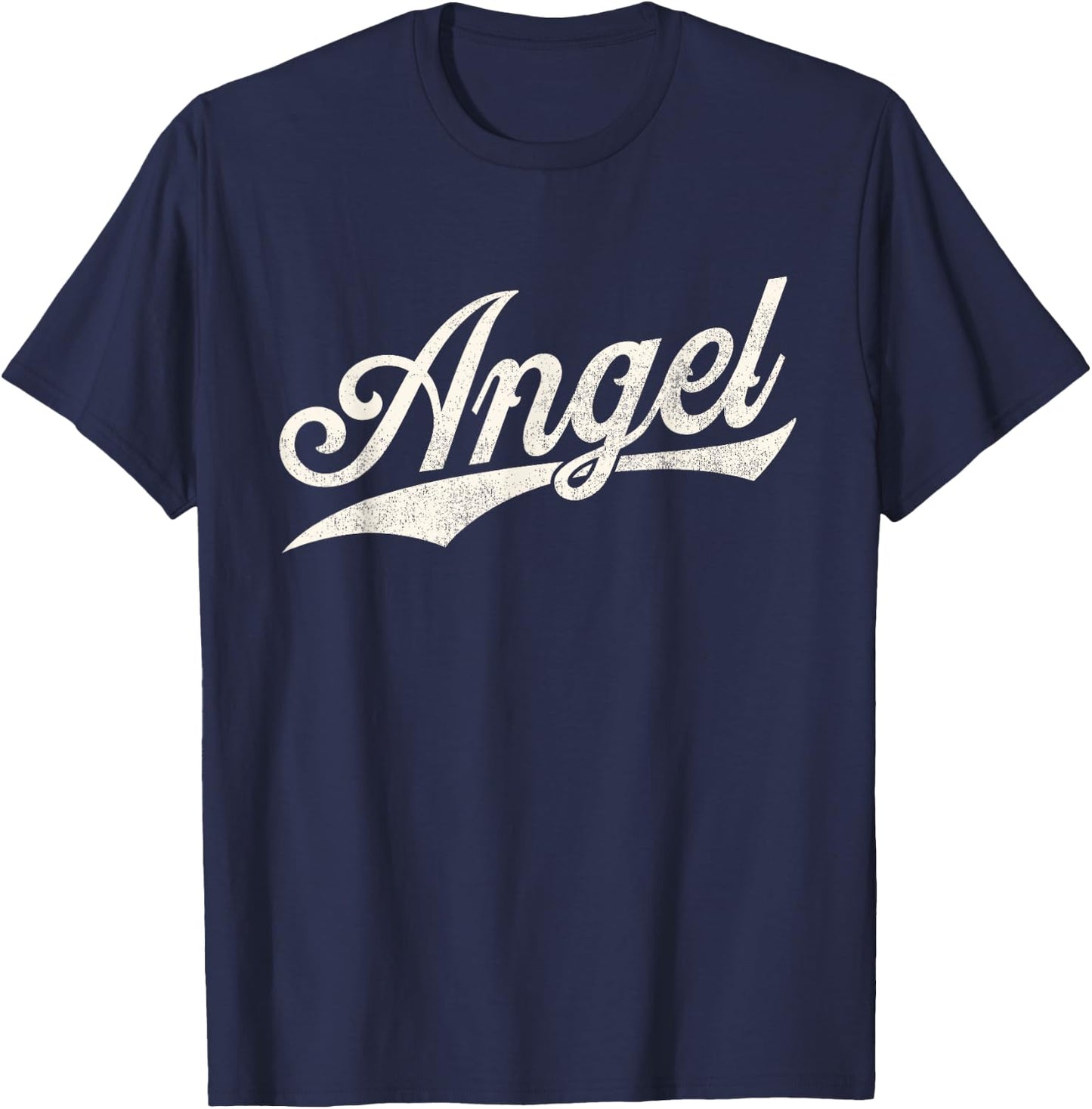 Angel Name, Retro Vintage Angel Given Name Distressed T-Shirt - T-Shirt | Navy