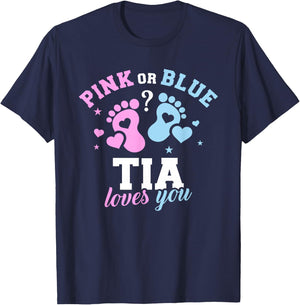 Gender reveal tia aunt T-Shirt - T-Shirt | Navy