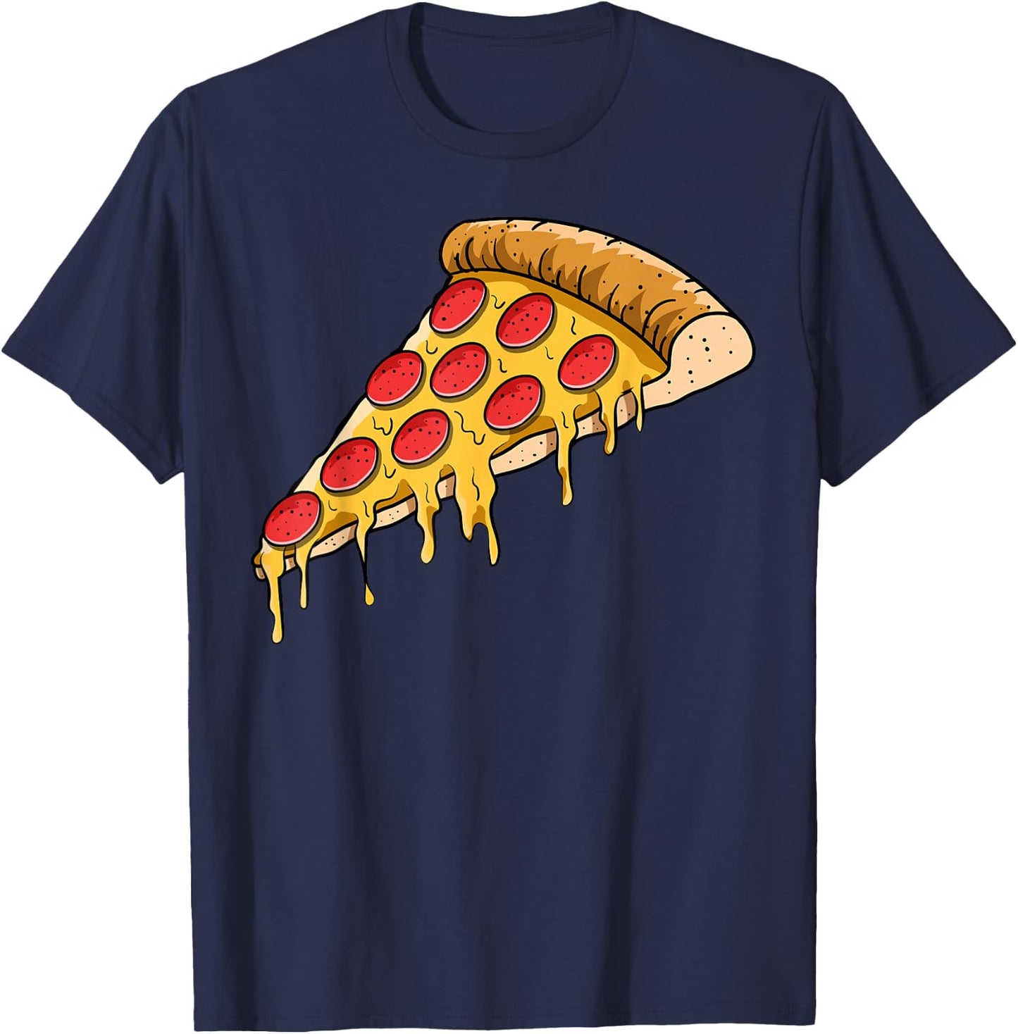 Pizza Slice Crust Neapolitan Deep-Dish Pizzeria Pizzaiolo T-Shirt - T-Shirt | Navy