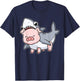 Cute Pig Shirt Women Shark Costume Pig Gift Kids Swine Pig T-Shirt - T-Shirt | Navy